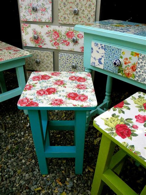 62 Decoupage Table Top With Wrapping Paper