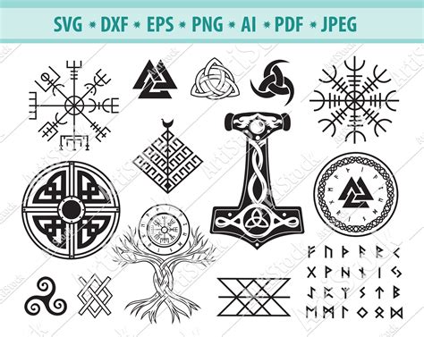 Viking Symbol Svg Nordic Viking Svg Yggdrasil Svg Vegvisir Etsy In