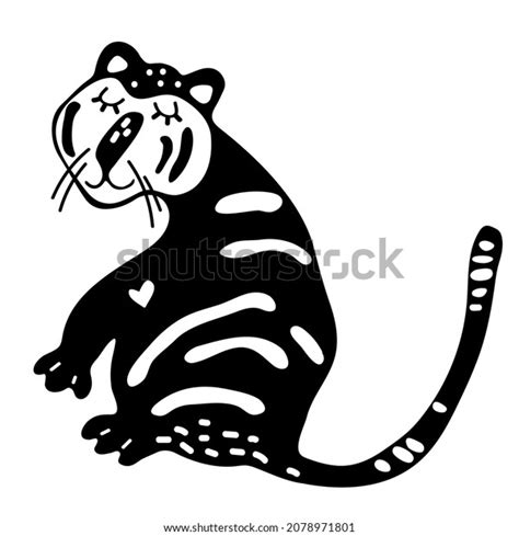 Cute Cartoon Hand Drawn Tiger Design Stock Vector Royalty Free