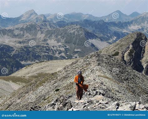 Young Woman In Rocky Mountain Stock Image Image Of Activity