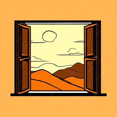 Can you draw a picture of a window looking out vector illustration