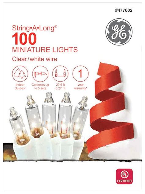 Ge String A Long Count Ft Clear Incandescent Plug In Christmas