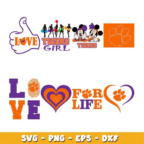 Clemson Tigers love Bundle svg, Clemson Tigers logo svg, ncaa svg ...