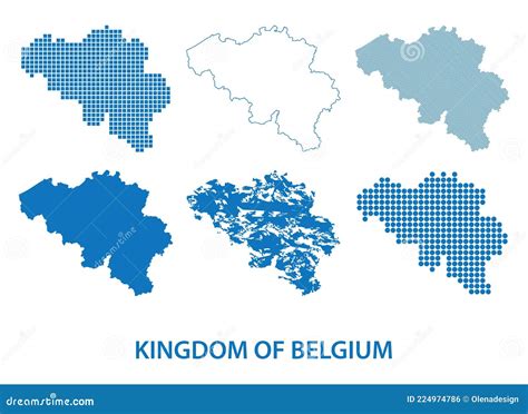 Map Of Kingdom Of Belgium Vector Set Of Silhouettes In Different