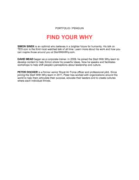 SOLUTION Find Your Why A Practical Guide For Discovering Purpose For