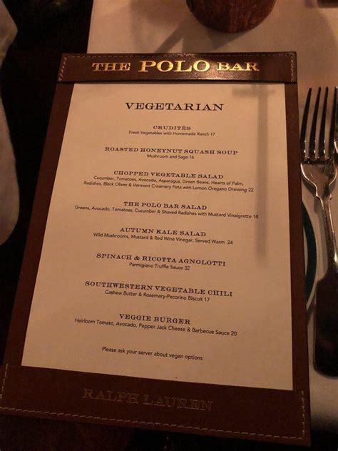 Menu at The Polo Bar, West New York, 1 E 55th St