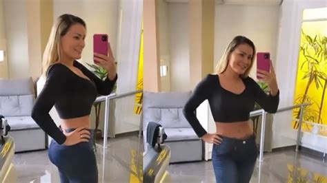 Andressa Urach Abaixa As Calças E Deixa à Mostra Peça íntima Veja Vídeo