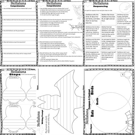 Reading Comprehension Book Companion Stellaluna Worksheets Library