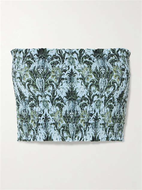 FAITHFULL Elisa Shirred Printed Recycled Bikini Top NET A PORTER