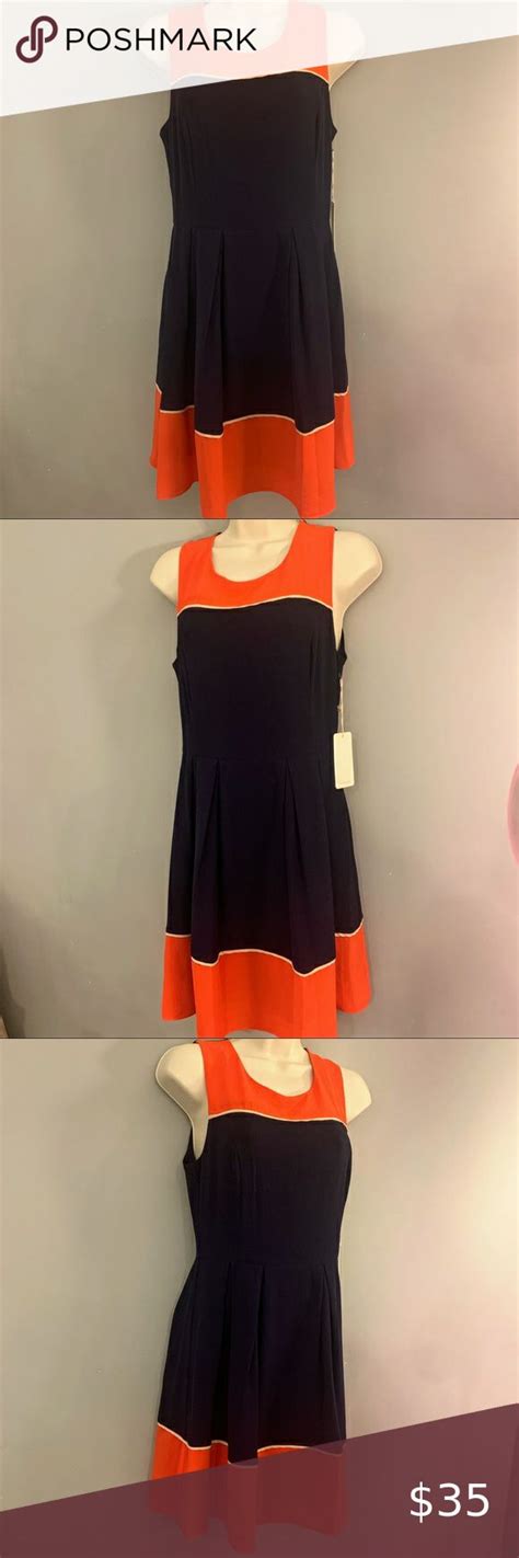 Nwt Hawthorn Color Block Navy Red Midi Dress S Red Midi Dress Red