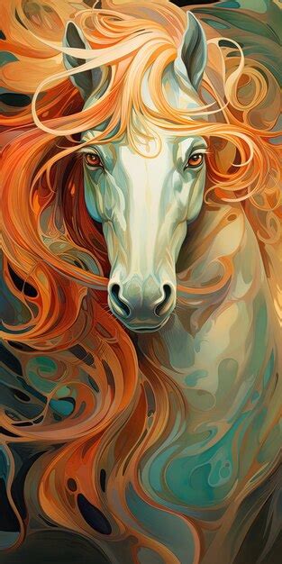 Premium AI Image | A horse with a colorful mane and a mane of hair.