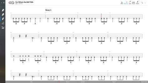 Metallica For Whom The Bell Tolls Bass Tab Play Along Youtube