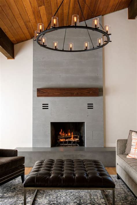 concrete-boardformed-fireplace surround-hearth - Cement Elegance