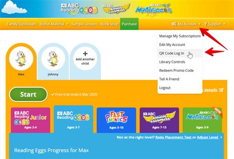 child log    qr code reading eggs
