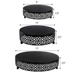 Amazon Hedume Set Of Black Cake Stand Round Metal Cake Stands