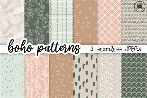 Boho Patterns - 12 Seamless Patterns Graphic by The PNG Warehouse ...