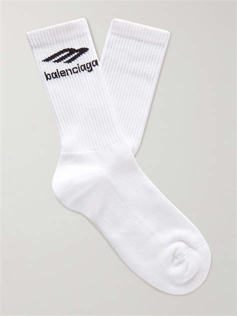 Balenciaga Logo Jacquard Cotton Blend Socks For Men Mr Porter