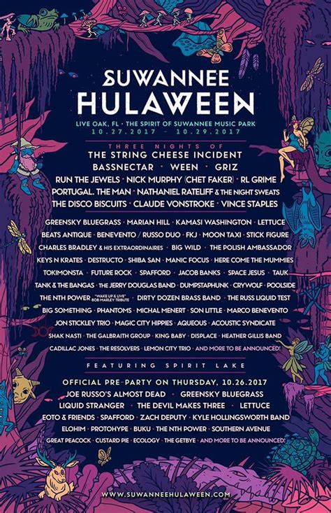 Suwannee Hulaween Lineup Announced The String Cheese Incident