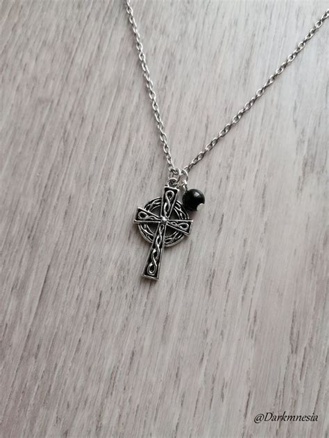 Collier pendentif croix celtique onyx celtes gaélique Etsy France