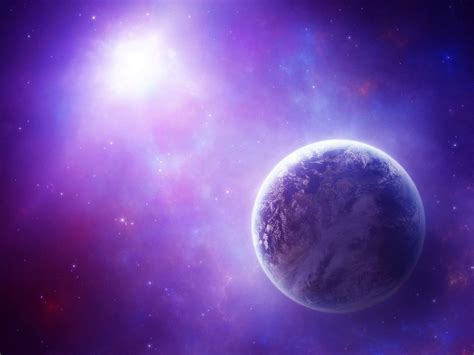 Gray And Blue Planet Illustration Space Space Art Purple Planet Hd