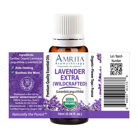 Lavender Extra French Wildcrafted Organic Essential Oil Amrita