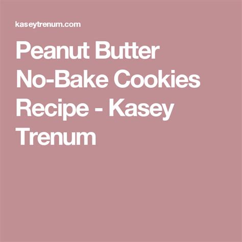 Peanut Butter No Bake Cookies Recipe Receta