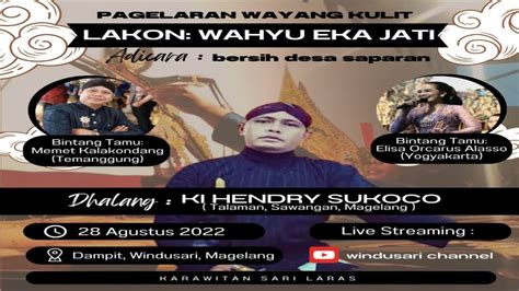 Live Streaming Wayang Kulit Ki Dalang Hendri Sukoco Acara Dalam Rangka