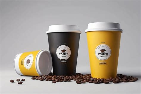 Disposable Coffee Paper Cup Mockup Design Premium Ai Generated Image