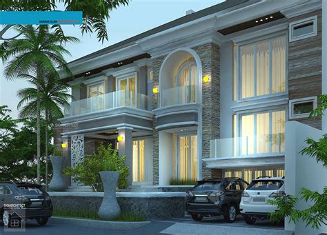 Rumah Klasik 2 Lantai Semybasement, Desain Mewah Mediteran 1000 M2