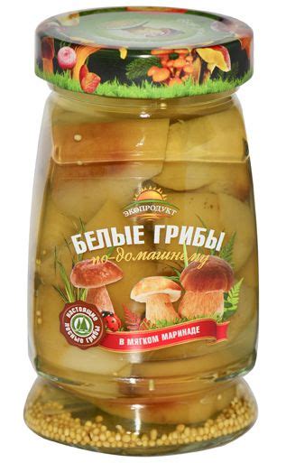 Грибы "ЭКОПРОДУКТ" белые маринованные. 0.340г. ст/б 1 шт - купить с ...