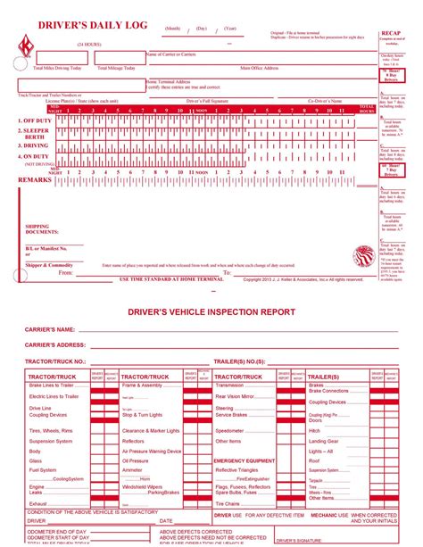 Sample 50 Printable Driver's Daily Log Books Templates & Examples Cdl ...