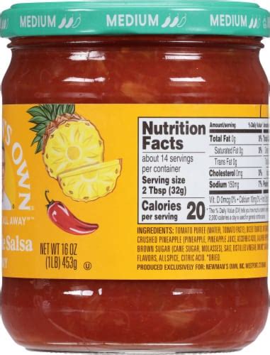 Newmans Own Medium Chunky Pineapple Salsa 16 Oz King Soopers