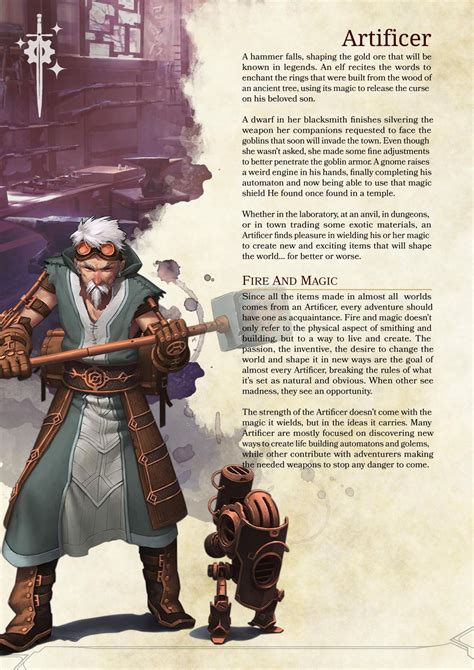 Dnd E Homebrew Artificer Class Source Https Goo Gl Wr Jz