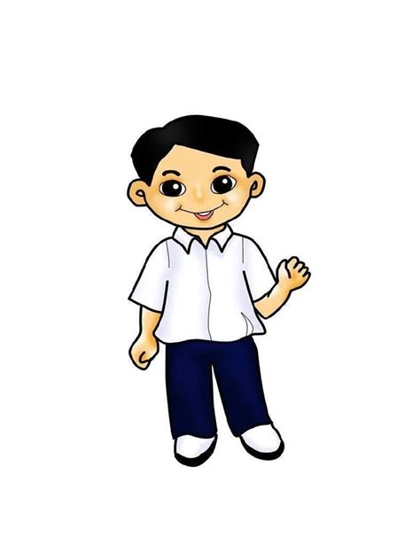 gambar murid sekolah menengah kartun doodle lelaki sekolah rendah man