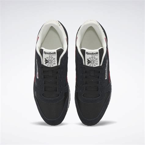 Classic Leather Shoes In Core Black Chalk Flash Red Reebok Official Uk