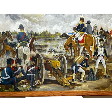 1970s Oil Painting Battle Waterloo Redcoats Against French Imperial ...