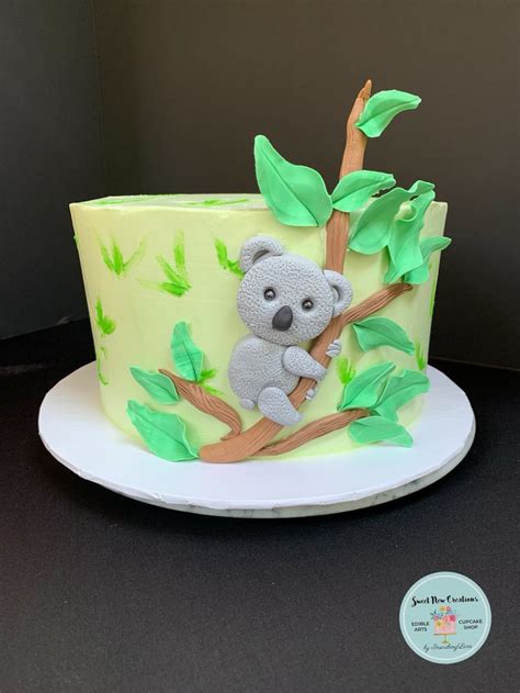 Koala Bear Cake Topper Edible Fondant Cake Toppers Gray Etsy