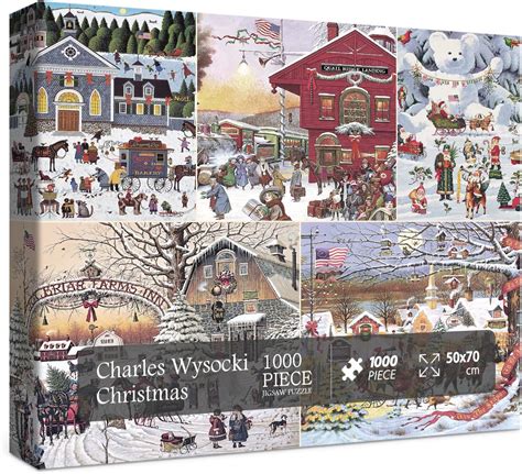 Amazon.com: Christmas Charles Wysocki 1000 Piece Puzzles for Adult ...