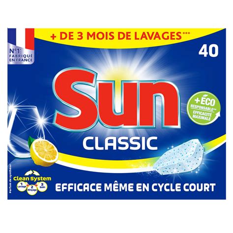 Sun Tablettes Lave Vaisselle Classic Citron Pastilles Pas Cher