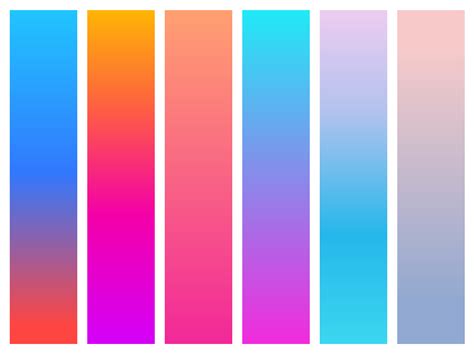 Color Gradient Set Modern Unusual Colors Vector Palette Template