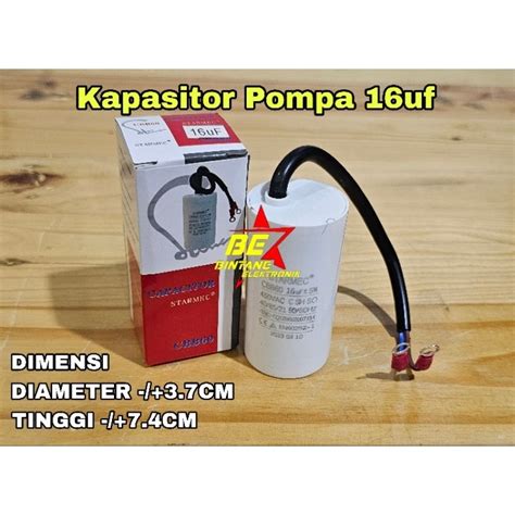 Jual Kapasitor POMPA Air 16Uf Capasitor Jet Pump 16 Uf Mikro BULAT