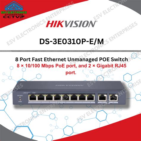 Hikvision Ds E P E M Port Fast Ethernet Unmanaged Poe Switch