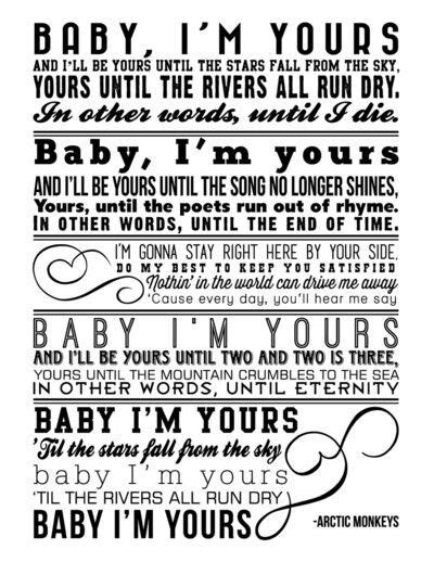 Arctic Monkeys Baby I M Yours Arctic Monkeys Lyrics Baby Lyrics