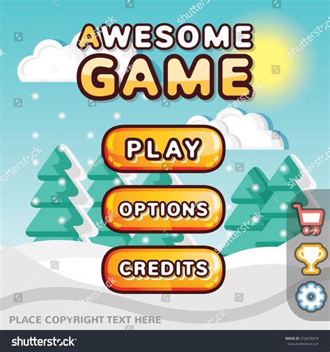 main menu game interface kit creative stock illustration