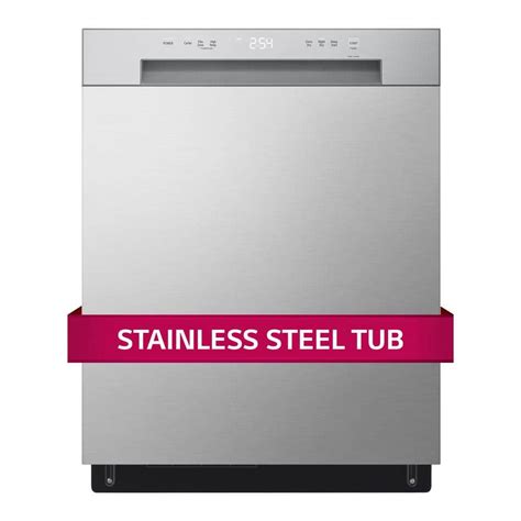 Lg In Stainless Look Front Control Dishwasher With Stainless Steel