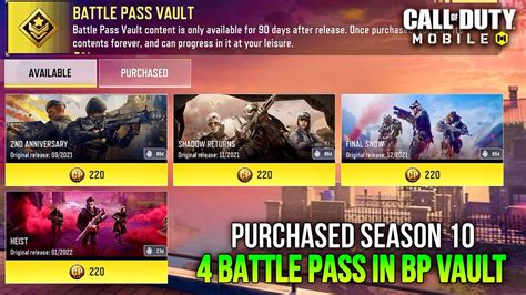 Buying All Battle Pass In Bp Vault Season Codm Th