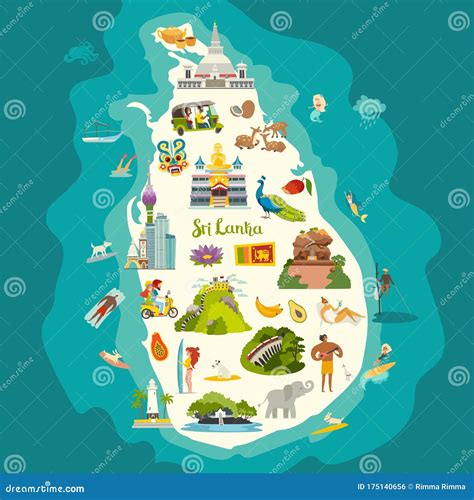 Sri Lanka Map Cartoon Vector | CartoonDealer.com #9073839