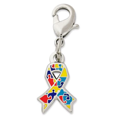 Pinmarts Autism Awareness Ribbon Puzzle Piece Enamel Charm Jewelry