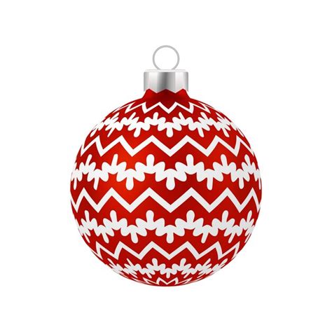 Bola De Navidad Roja Con Adorno Blanco Vector Vector Premium