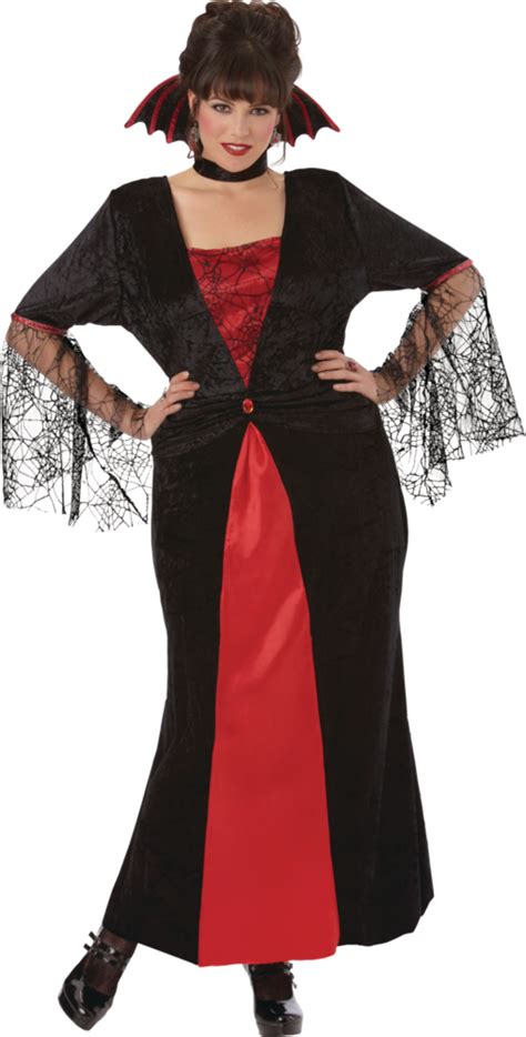 Women S Countess Vampiretta Vampire Black Red Dress With Necklace Halloween Costume Plus Size